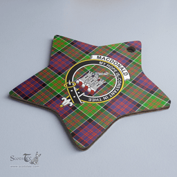 Scottish MacDonald of Clanranald Clan Tartan Crest Star Ceramic Ornament