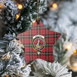 Scottish Wallace Hunting Clan Tartan Crest Star Ceramic Ornament