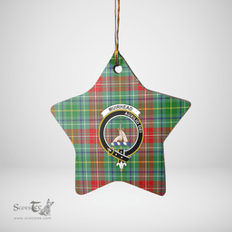 Scottish Muirhead Clan Tartan Crest Star Ceramic Ornament