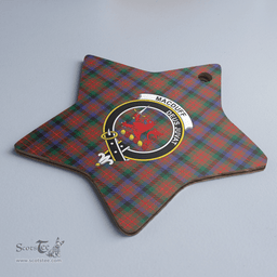 Scottish MacDuff Hunting Modern Clan Tartan Crest Star Ceramic Ornament