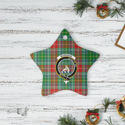 Scottish Muirhead Clan Tartan Crest Star Ceramic Ornament