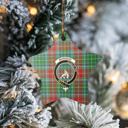 Scottish Muirhead Clan Tartan Crest Star Ceramic Ornament