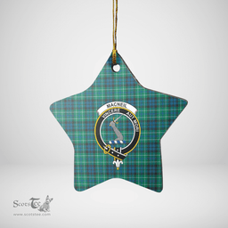 Scottish MacNeill of Colonsay Ancient Clan Tartan Crest Star Ceramic Ornament