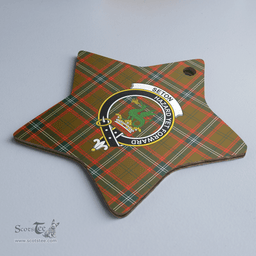 Scottish Seton Hunting Modern Clan Tartan Crest Star Ceramic Ornament