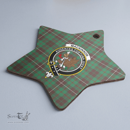 Scottish MacKinnon Hunting Ancient Clan Tartan Crest Star Ceramic Ornament