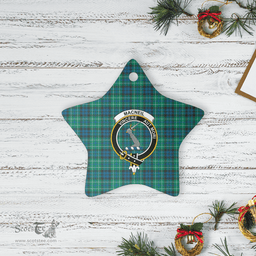 Scottish MacNeill of Colonsay Ancient Clan Tartan Crest Star Ceramic Ornament