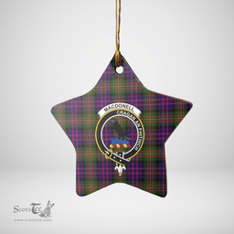 Scottish MacDonnell of Glengarry Modern Clan Tartan Crest Star Ceramic Ornament