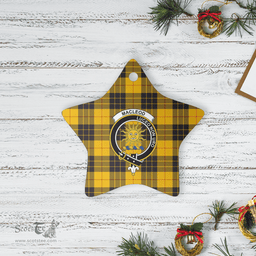 Scottish MacLeod of Lewis Ancient Clan Tartan Crest Star Ceramic Ornament