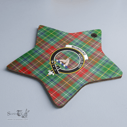 Scottish Muirhead Clan Tartan Crest Star Ceramic Ornament