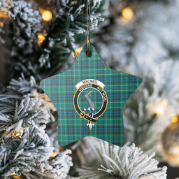 Scottish MacNeill of Colonsay Ancient Clan Tartan Crest Star Ceramic Ornament