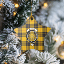 Scottish MacLeod of Lewis Ancient Clan Tartan Crest Star Ceramic Ornament