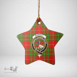 Scottish Burnett Ancient Clan Tartan Crest Star Ceramic Ornament