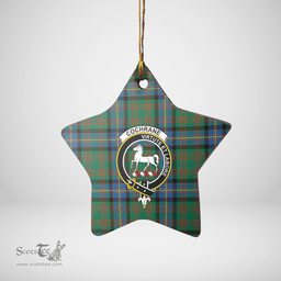 Scottish Cochrane Ancient Clan Tartan Crest Star Ceramic Ornament