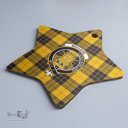 Scottish MacLeod of Lewis Ancient Clan Tartan Crest Star Ceramic Ornament