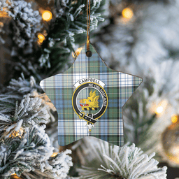 Scottish Campbell Dress Ancient Clan Tartan Crest Star Ceramic Ornament
