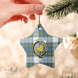 Scottish Campbell Dress Ancient Clan Tartan Crest Star Ceramic Ornament