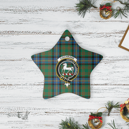 Scottish Cochrane Ancient Clan Tartan Crest Star Ceramic Ornament