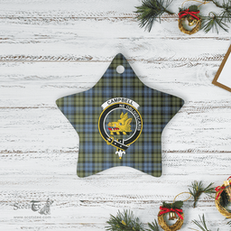 Scottish Campbell Faded Clan Tartan Crest Star Ceramic Ornament