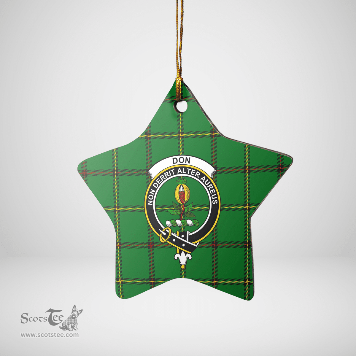 Scottish Don (Tribe-of-Mar) Clan Tartan Crest Star Ceramic Ornament