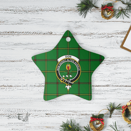 Scottish Don (Tribe-of-Mar) Clan Tartan Crest Star Ceramic Ornament