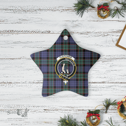 Scottish Fletcher Modern Clan Tartan Crest Star Ceramic Ornament