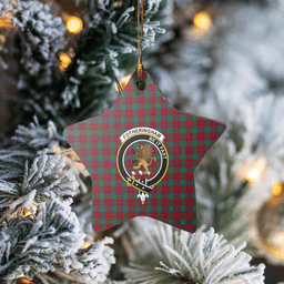 Scottish Fotheringham Clan Tartan Crest Star Ceramic Ornament