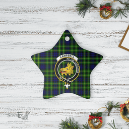 Scottish Campbell of Breadalbane Modern Clan Tartan Crest Star Ceramic Ornament