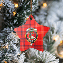 Scottish Burnett Modern Clan Tartan Crest Star Ceramic Ornament
