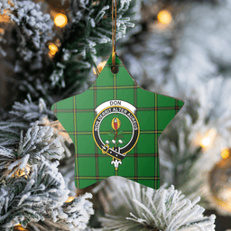 Scottish Don (Tribe-of-Mar) Clan Tartan Crest Star Ceramic Ornament