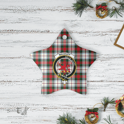 Scottish MacDuff Dress Modern Clan Tartan Crest Star Ceramic Ornament