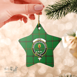 Scottish Don (Tribe-of-Mar) Clan Tartan Crest Star Ceramic Ornament