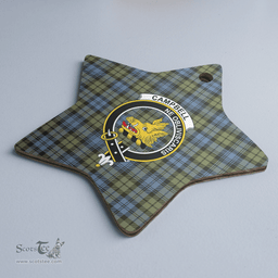 Scottish Campbell Faded Clan Tartan Crest Star Ceramic Ornament