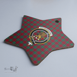 Scottish Fotheringham Clan Tartan Crest Star Ceramic Ornament