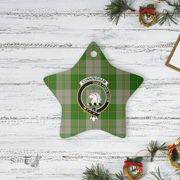 Scottish Cunningham Dress Green Dancers Clan Tartan Crest Star Ceramic Ornament
