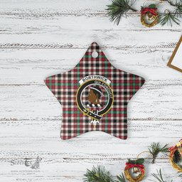 Scottish Borthwick Dress Ancient Clan Tartan Crest Star Ceramic Ornament