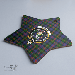Scottish Murray of Atholl Modern Clan Tartan Crest Star Ceramic Ornament