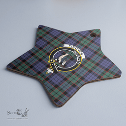 Scottish Fletcher Modern Clan Tartan Crest Star Ceramic Ornament