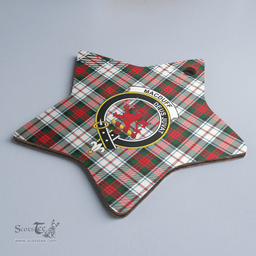 Scottish MacDuff Dress Modern Clan Tartan Crest Star Ceramic Ornament