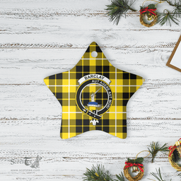 Scottish Barclay Dress Modern Clan Tartan Crest Star Ceramic Ornament