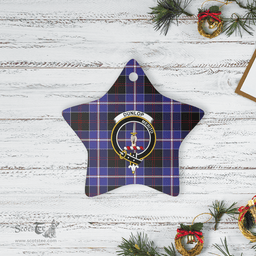 Scottish Dunlop Modern Clan Tartan Crest Star Ceramic Ornament