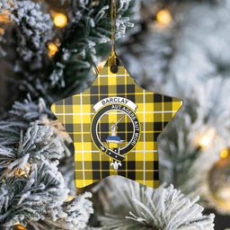 Scottish Barclay Dress Modern Clan Tartan Crest Star Ceramic Ornament