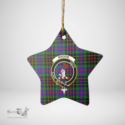Scottish Brodie Hunting Modern Clan Tartan Crest Star Ceramic Ornament