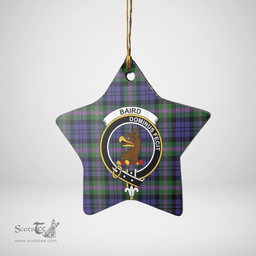 Scottish Baird Modern Clan Tartan Crest Star Ceramic Ornament
