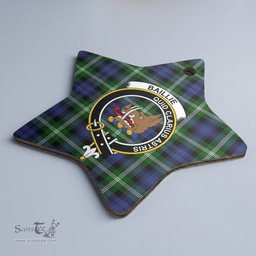 Scottish Baillie Modern Clan Tartan Crest Star Ceramic Ornament