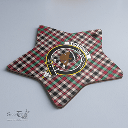 Scottish Borthwick Dress Ancient Clan Tartan Crest Star Ceramic Ornament