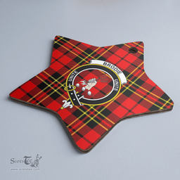 Scottish Brodie Modern Clan Tartan Crest Star Ceramic Ornament