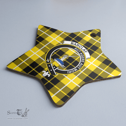 Scottish Barclay Dress Modern Clan Tartan Crest Star Ceramic Ornament