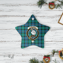Scottish Campbell of Cawdor Ancient Clan Tartan Crest Star Ceramic Ornament