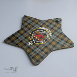 Scottish Farquharson Weathered Clan Tartan Crest Star Ceramic Ornament