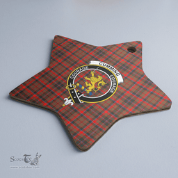 Scottish Cumming Hunting Weathered Clan Tartan Crest Star Ceramic Ornament